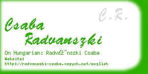 csaba radvanszki business card